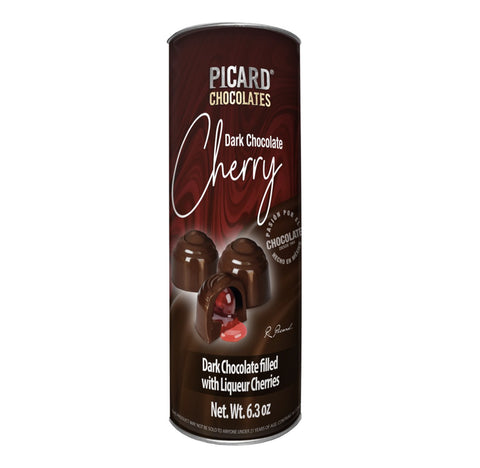 Dark chocolate with whole cherry and artificially flavored filling